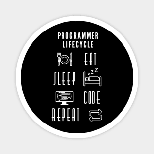 Programmer Lifecycle Funny Shirt Programmer Code IT T-shirt Tee Mens Womens Ladies Humor Gift Geek Nerd Present Coder Computer Science Tech Developer Source Code Magnet